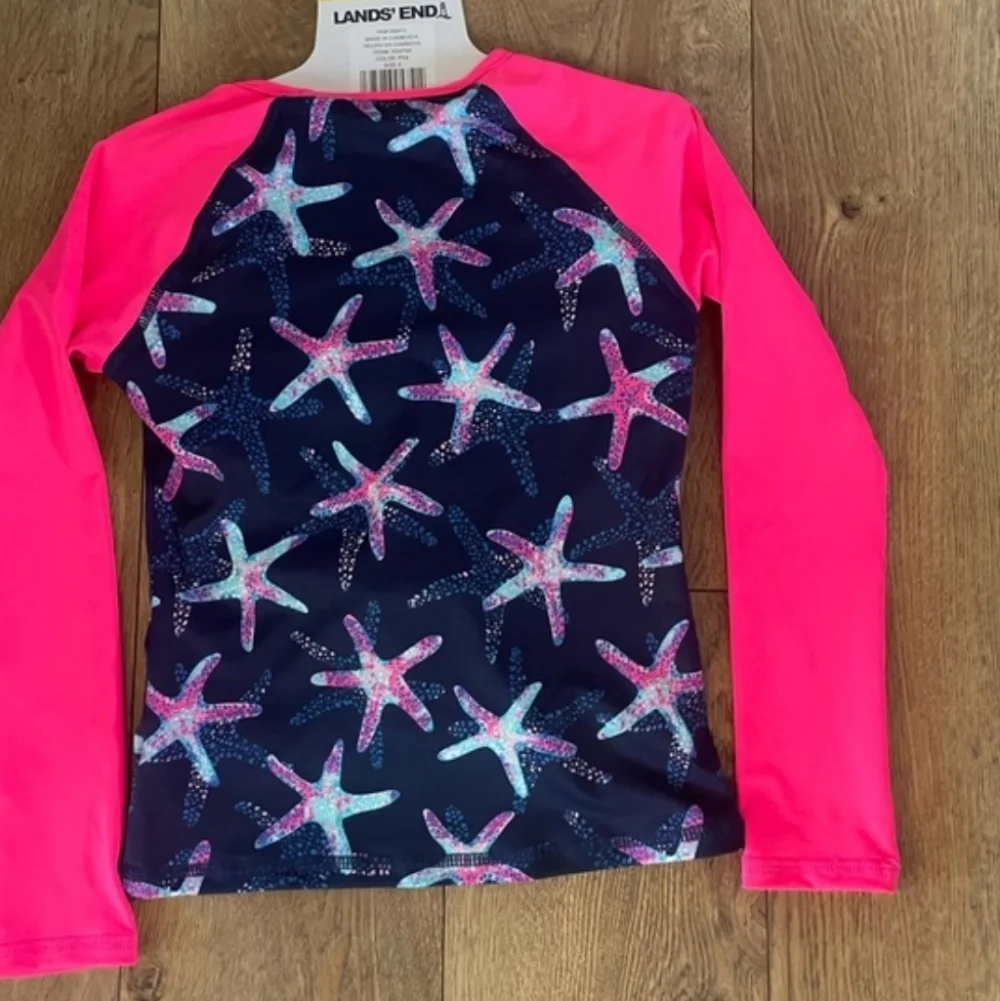 NEW Lands End Girls rash guard top, bikini top and bottom swim set, New 3 Piece